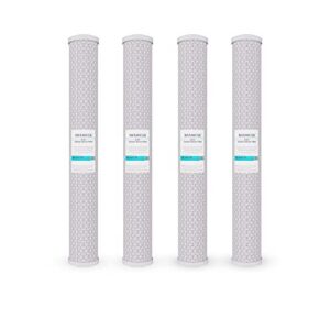 (4 pack) 20" x 2.5" carbon block water filter whole house reverse osmosis cto carbon 5 micron compatible with 20" slim blue whole house water filtration systems