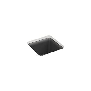 KOHLER K-8223-CM7 Cairn 15-1/2" Undermount Single-Bowl Bar Sink, Neoroc Composite Bar Kitchen Sink with Sink Rack, Matte Graphite