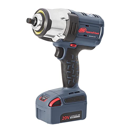 Ingersoll Rand W7152-K12 1/2" Cordless Impact Wrench and 1 Battery Kit, 4 Power Modes, Brushless Motor, 1500 ft/lbs Nut Busting Torque, 1000 ft/lbs Max Torque, Lightweight, Gray