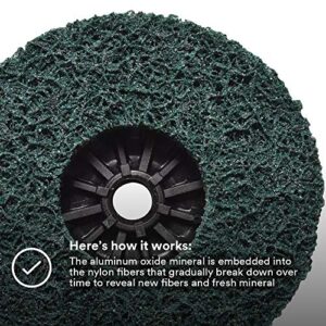 Cubitron II Scotch-Brite Clean and Strip XT Pro Extra Cut Disc, XC-DC, A/O Extra Coarse, Green, 4-1/2 in x 5/8'-11, Type 27, Pack of 1, Heavy Duty Metal Stripper Disc, Aluminum Oxide