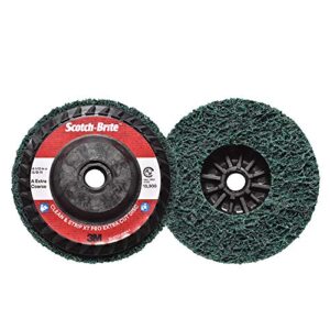 Cubitron II Scotch-Brite Clean and Strip XT Pro Extra Cut Disc, XC-DC, A/O Extra Coarse, Green, 4-1/2 in x 5/8'-11, Type 27, Pack of 1, Heavy Duty Metal Stripper Disc, Aluminum Oxide