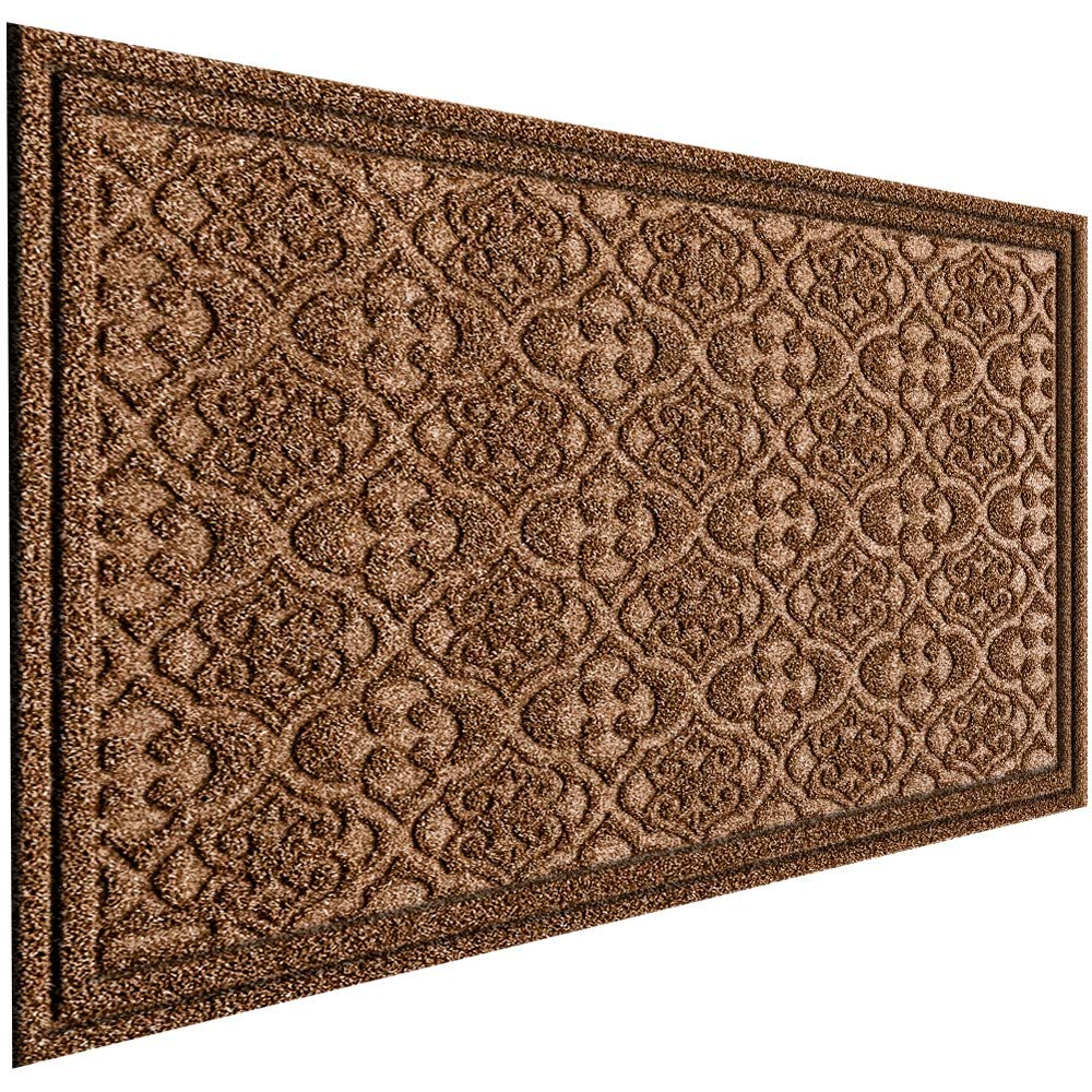 MAT 7-BANQUET Indoor Outdoor Door Mats 36" x 24", Waterproof All-Season WeatherMax Doormat, Heavier Durable Natural Rubber, Dry Out Easily, Non-Slip, Low Profile, Easy Clean Patio Entrance Mat, Brown