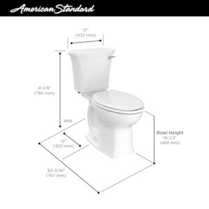 American Standard 204AA105.020 Edgemere Two-Piece Toilet, Elongated Front, Right-Hand Flush, White, 1.28 gpf