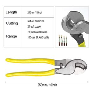 KOTTO Battery Cable Lug Crimper Tool 6-50mm², Wire Crimping Tool, Pliers for Crimping Wire Cable with Cable Cutter for 10,8,6,4,2 and 1/0 AWG Wire Cable Cutting and Crimper with Storage Bag