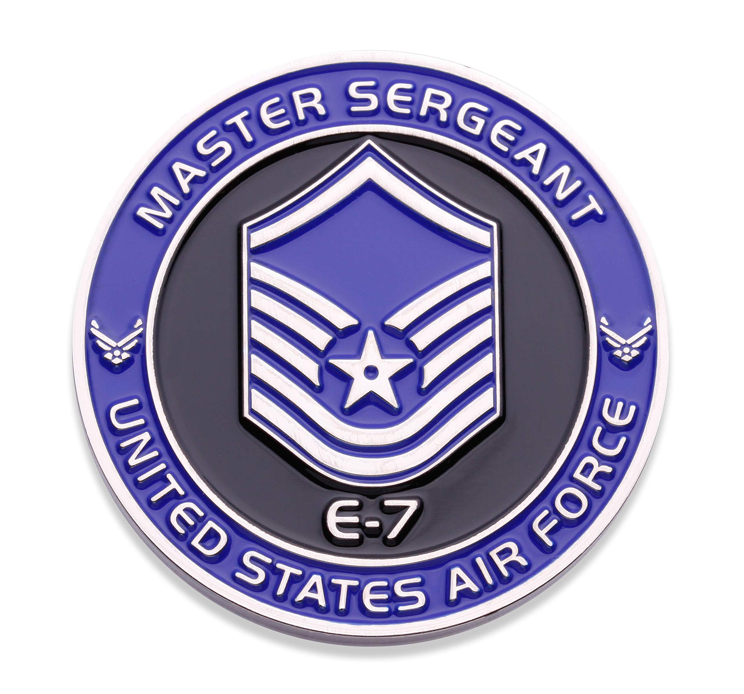 Air Force Master Sergeant E7 Challenge Coin! United States Air Force Master Sergeant Rank Military Coin MSGT. E-7 USAF Challenge Coin! Designed by Military Veterans - Officially Licensed Product!