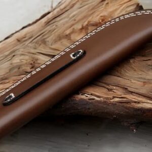 Ottoza Handmade Leather Knife Sheath SIDE DRAW Knife Sheath - Bushcraft Knife Sheath - Hunting Knife Sheath - Survival Knife Sheath - Vertical Knife Sheath Dark Brown TOP GRAIN LEATHER No:111