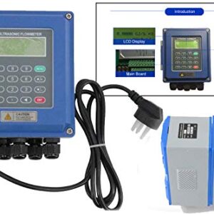 VTSYIQI Ultrasonic Flow Meter Flowmeter DN25mm-DN100mm TUF-2000B Wall Mounted Type RS485 Interface IP67 Protection TS-2 Transducer