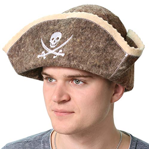 PetriStor Sauna Hat Pirate/Filibuster for Man Natural Felt 100% Natural Made in Ukraine