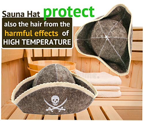 PetriStor Sauna Hat Pirate/Filibuster for Man Natural Felt 100% Natural Made in Ukraine