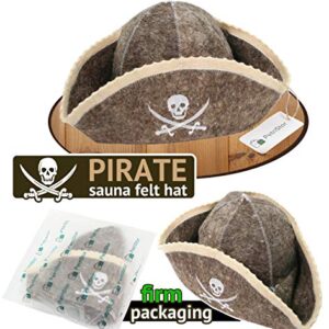 PetriStor Sauna Hat Pirate/Filibuster for Man Natural Felt 100% Natural Made in Ukraine