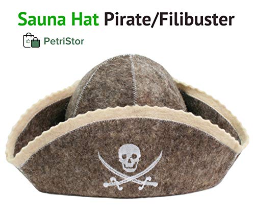 PetriStor Sauna Hat Pirate/Filibuster for Man Natural Felt 100% Natural Made in Ukraine