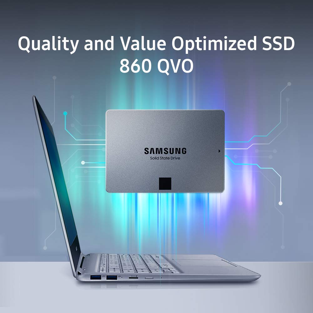 Samsung 860 QVO SSD 4TB - 2.5 Inch SATA 3 Internal Solid State Drive with V-NAND Technology (MZ-76Q4T0B/AM), Gray