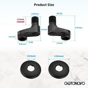 gotonovo Oil Rubbed Bronze Wall Mount 3-3/8 Inch Adapter Claw Foot Bathtub Faucet Adjustable Swing Arms 1 Pair