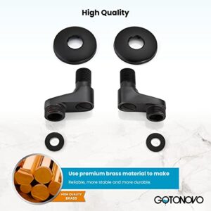 gotonovo Oil Rubbed Bronze Wall Mount 3-3/8 Inch Adapter Claw Foot Bathtub Faucet Adjustable Swing Arms 1 Pair