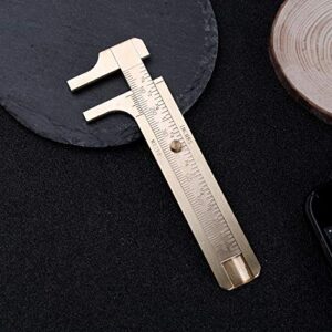 Juland Retro Vernier Caliper Copper Alloy Mini Brass Sliding Pocket Caliper Metal Double Scale for Measuring Gemstones and Jewelry Components Bead Wire Guitar Repair 80 mm /3.15"