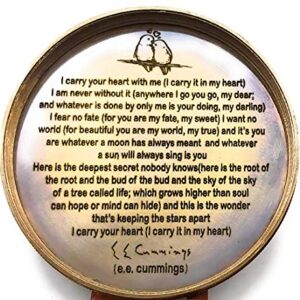 Life is beautiful with you Engraved compass, E E cumings poem engraved working compass, Anniversary, birthday, love, Sorry, Valentines day, Keepsakes, old memories, Love momentos, Unusual gift