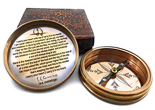 Life is beautiful with you Engraved compass, E E cumings poem engraved working compass, Anniversary, birthday, love, Sorry, Valentines day, Keepsakes, old memories, Love momentos, Unusual gift