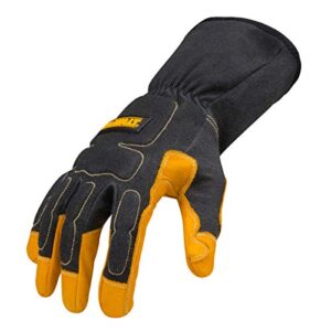 dewalt premium mig/tig welding gloves, gauntlet-style cuff, large