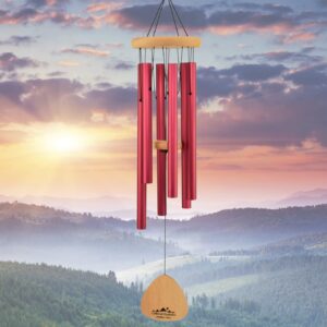 UpBlend Outdoors Wind Chimes for Outside - 29" Red Wind Chimes for Outdoors, Harmonic Tuned Wind Chime Outdoor, Windchimes for Mom, Grandma, Windchime for Her