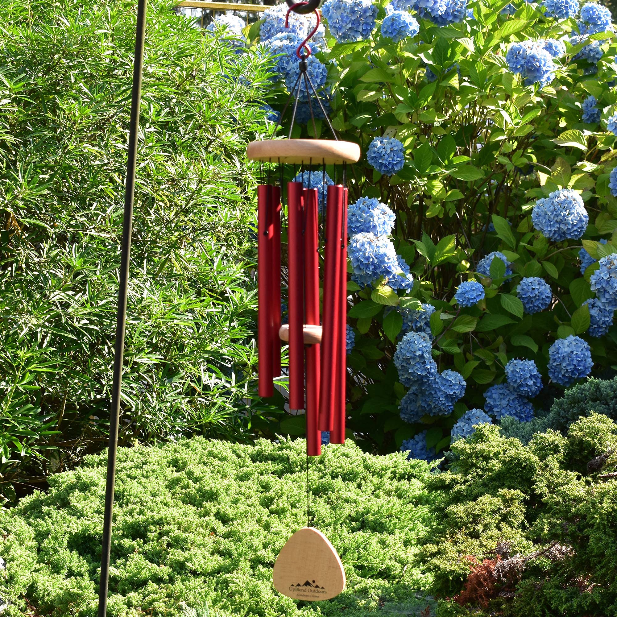 UpBlend Outdoors Wind Chimes for Outside - 29" Red Wind Chimes for Outdoors, Harmonic Tuned Wind Chime Outdoor, Windchimes for Mom, Grandma, Windchime for Her