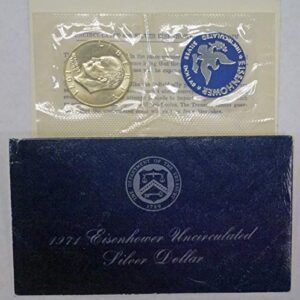 1971 s eisenhower ike 40% silver dollar uncirculated in blue package