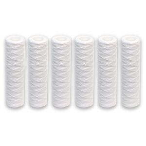 cfs 5 micron 10" x 2.5" string wound sediment water filter cartridge,6 pack,whole house sediment filtration, universal replacement for most 10 inch ro unit
