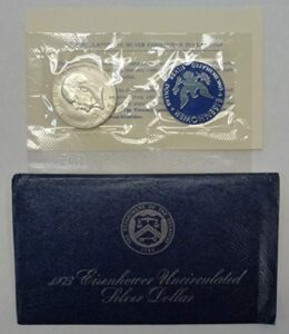 1973 s eisenhower ike 40% silver dollar uncirculated in blue package