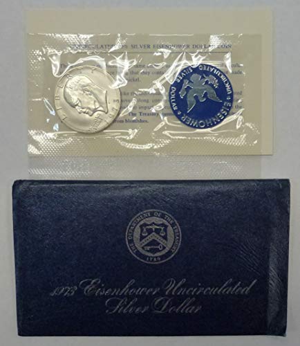 1973 S Eisenhower IKE 40% Silver Dollar Uncirculated in Blue Package