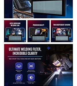 Auto-Darkening Welding Filter For Mask 2x4 - Shade 11, Filtering Lens Fits Most Helmets and Pipeliner Hood