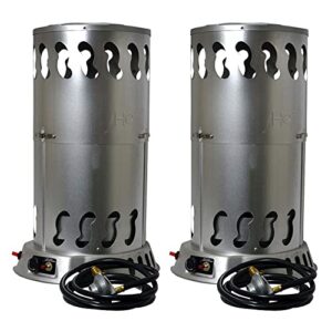 Mr. Heater 200,000 BTU Portable Outdoor Adjustable LP Propane Gas Powered Convection Heater with Push Button Igniter and Regulator, (2 Pack)