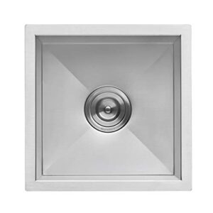 Ruvati 15 x 15 inch Undermount 16 Gauge Zero Raduis Bar Prep Square Kitchen Sink Single Bowl - RVH7115