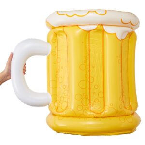 Inflatable Beer Mug Cooler for Pool Party Supplies, BBQ, Beach Parties (23 in)