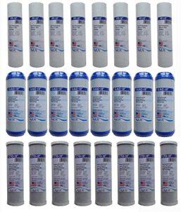 4 years supply (24 pcs) for 3 stage whole house filtration system or reverse osmosis ro. replacement set of 3 filters: sediment, gac, cto carbon block