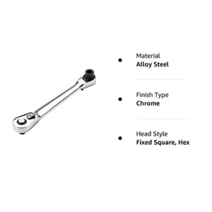 Mini Double Headed Ratchet Wrench 1/4 Inch Drive Socket and Screwdriver Bit Driver Quick Release Ratchet Wrench Dual-use Spanner Multifunctional Hand Tools