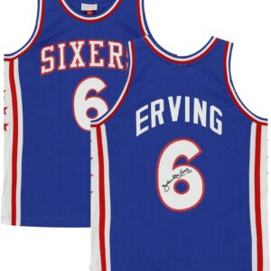 Julius Erving Philadelphia 76ers Autographed Blue Mitchell & Ness 1982-83 Hardwood Classics Swingman Jersey - Autographed NBA Jerseys