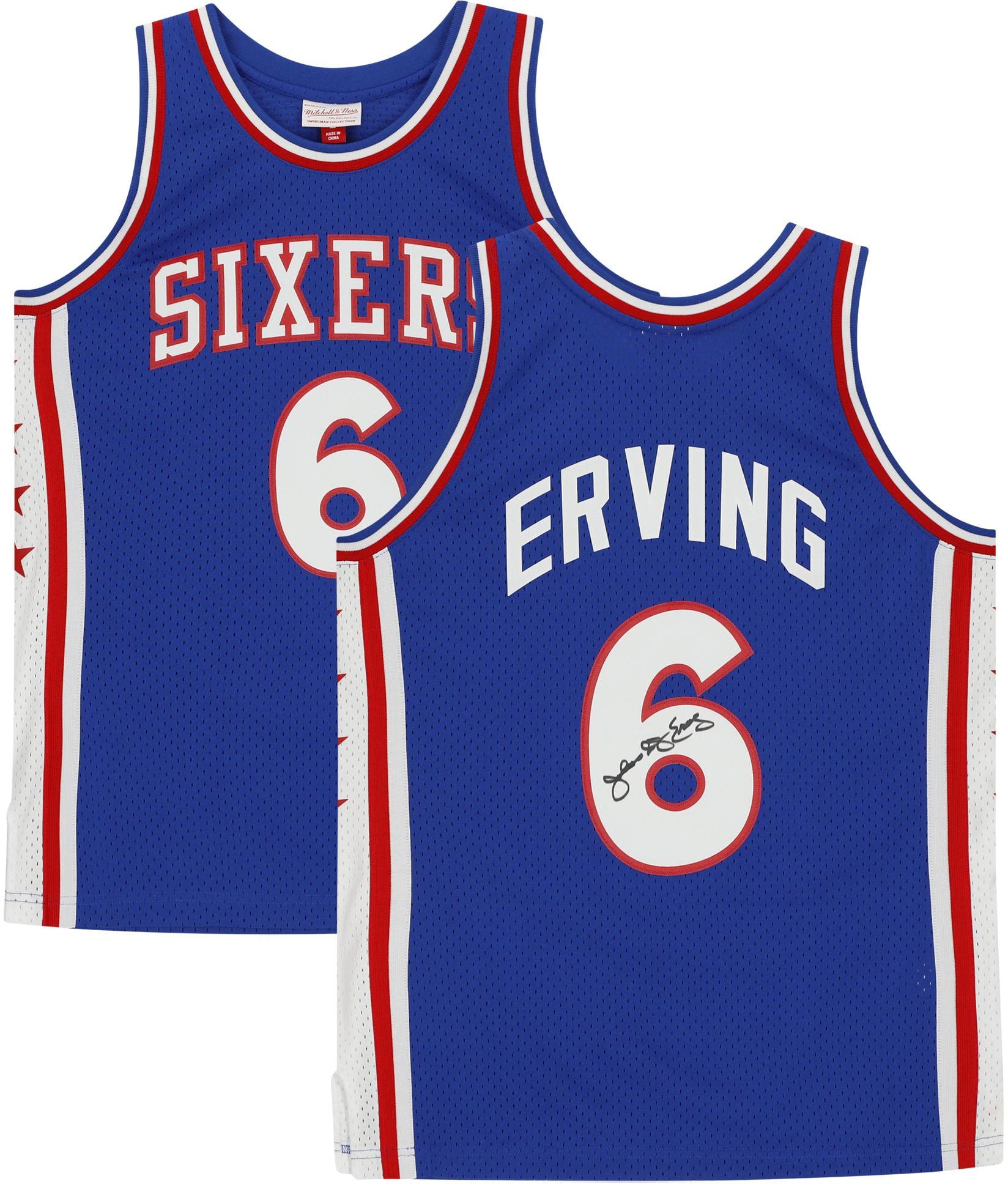 Julius Erving Philadelphia 76ers Autographed Blue Mitchell & Ness 1982-83 Hardwood Classics Swingman Jersey - Autographed NBA Jerseys