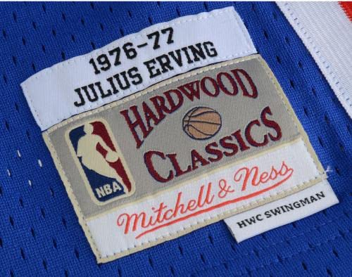 Julius Erving Philadelphia 76ers Autographed Blue Mitchell & Ness 1982-83 Hardwood Classics Swingman Jersey - Autographed NBA Jerseys