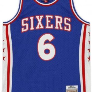 Julius Erving Philadelphia 76ers Autographed Blue Mitchell & Ness 1982-83 Hardwood Classics Swingman Jersey - Autographed NBA Jerseys