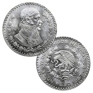 mo - mexico city 10% mexico's last silver coin un peso bu 1957-1967 1 peso brilliant uncirculated
