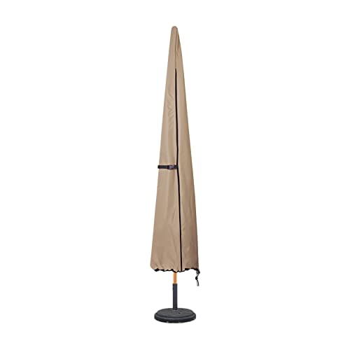 ULTCOVER Patio Umbrella Parasol Cover - 600D Waterproof Outdoor Market Umbrella Cover - Fits Market Umbrella Up to 12 Feet