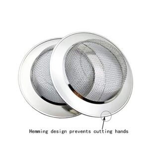 2 PCS Stainless Steel Kitchen Sink Strainers,Large Wide Rim 4.3" Diameter,Rust-Free,Perfect for Garbage Disposals Prevent Food Clogging Your Sink Fine Mesh