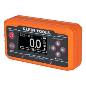 klein tools 935dagl digital level angle finder with programmable angles, measures 0 - 90 and 0 - 180 degree or dual axis bullseye ranges