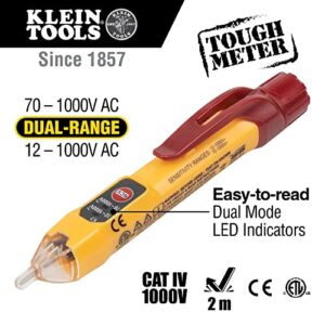 Klein Tools NCVT2P Dual Range, Non-Contact Voltage Tester, 12-1000V AC, Visual and Audible Indicators, Auto Power Off, Green