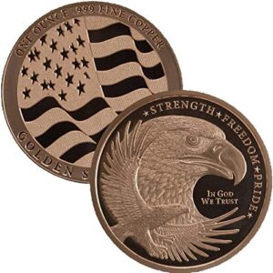 1 oz .999 pure copper round/challenge coin (eagle strength-freedom-pride)