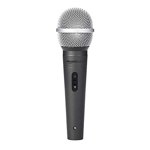 Amazon Basics Dynamic Vocal Microphone, Cardioid, XLR, Black, Silver