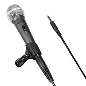 Amazon Basics Dynamic Vocal Microphone, Cardioid, XLR, Black, Silver