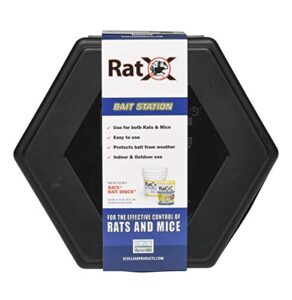 ratx ecoclear products 620301-3d, rodent station, plastic, small size suitable for mice weatherproof rat/mouse bait box, multi