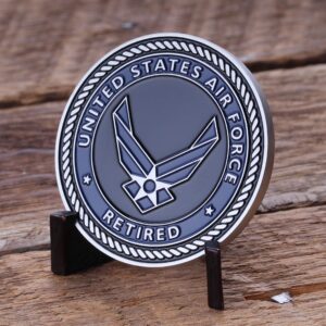 Air Force Retired Challenge Coin - United States Air Force Retired Challenge Coin - Amazing US Air Force Military Coin - Designed by Military Veterans!