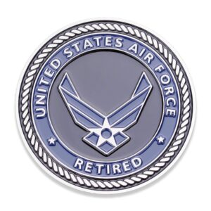 Air Force Retired Challenge Coin - United States Air Force Retired Challenge Coin - Amazing US Air Force Military Coin - Designed by Military Veterans!