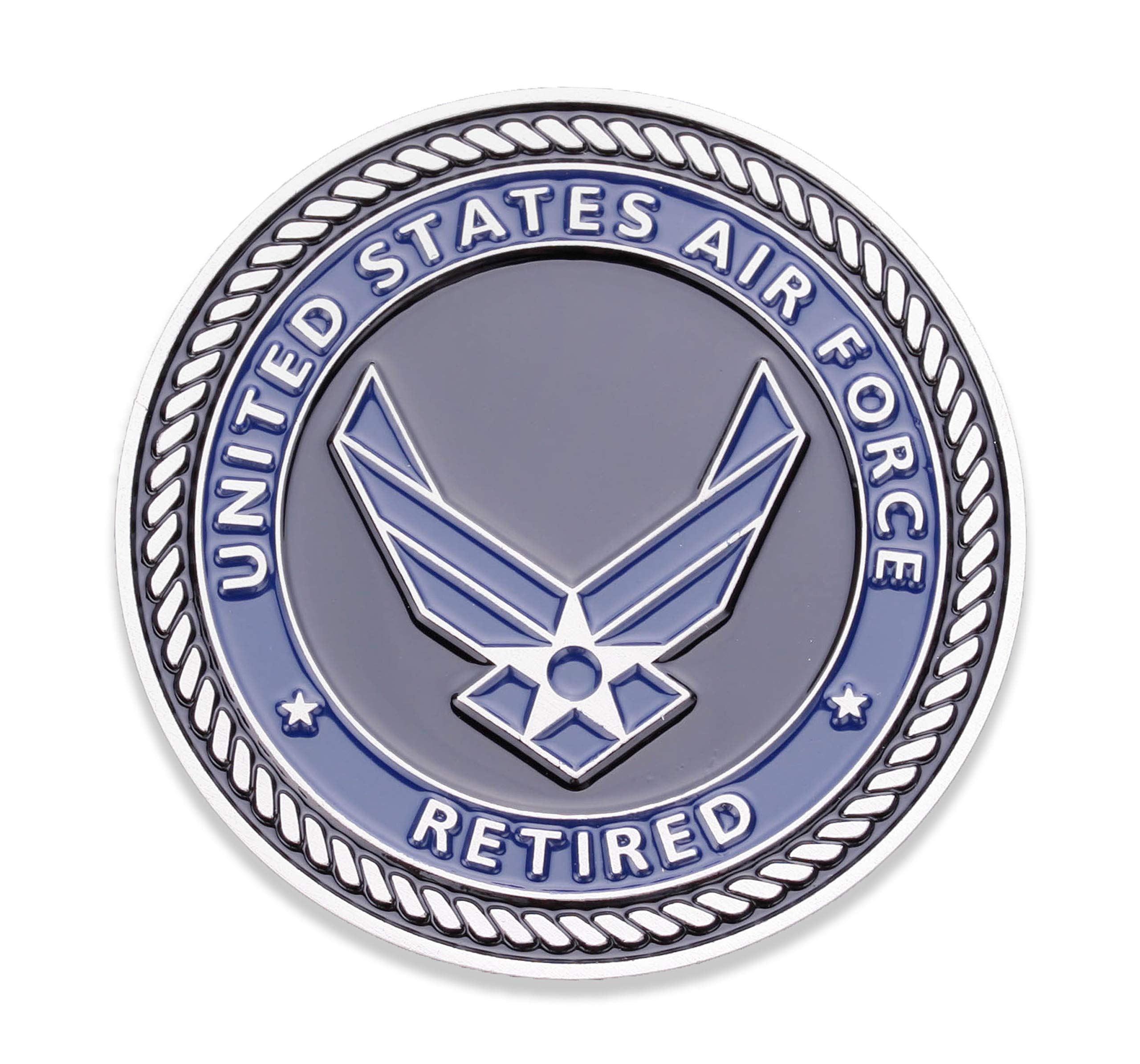 Air Force Retired Challenge Coin - United States Air Force Retired Challenge Coin - Amazing US Air Force Military Coin - Designed by Military Veterans!